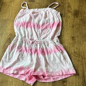 GAP Pink and White Kids Romper with pockets